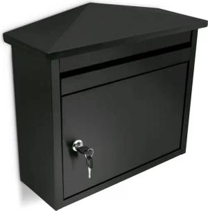 relaxdays Briefkasten Eisen schwarz