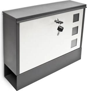 relaxdays Aufbewahrungsbox Briefkasten zweifarbig Farbauswahl, Schwarz-Weiss