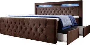Luxusbetten24 Boxspringbett Sera, mit LED-Beleuchtung und