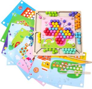 White Fox Studio Lernspielzeug Perlen Puzzle