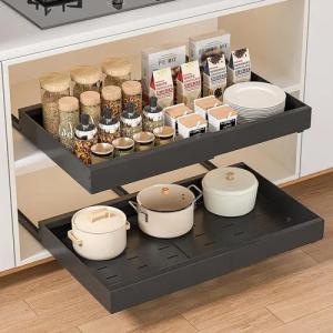 FOUORTUNATE-BEE Küchenorganizer-Set eleskopschublade Küche Ausziehbare Schublade,