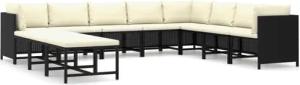 vidaXL Gartenlounge-Set 11-tlg. Garten-Lounge-Set mit Kissen