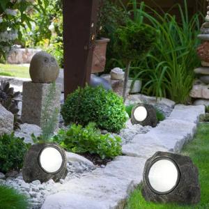 etc-shop Gartenleuchte, LED-Leuchtmittel fest verbaut, 3er