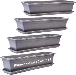 2friends Blumenkasten 4er-Pack, mit Untersetzer aus