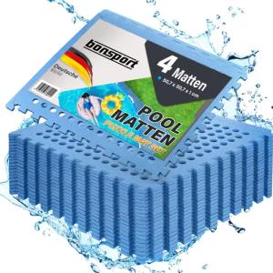 bonsport Pool-Bodenschutzfliese Pool Matten, blau, 4-St.