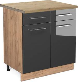 Vicco Unterschrank Fame-Line, Anthrazit Hochglanz/Goldkraft Eiche,