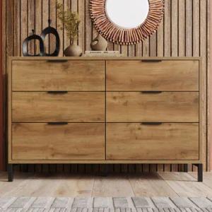 XDeer Kommode Kommode,Sideboard mit 6 Schubladen,