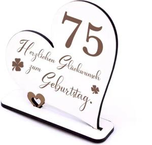 Dekolando Deko-Schriftzug 75 Jahre Deko Herz