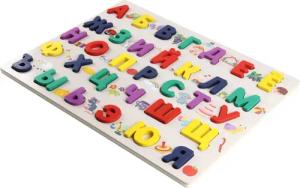 White Fox Studio Lernspielzeug Holzpuzzle Alphabet