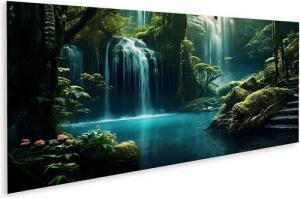 islandburner Leinwandbild Wasserfall im Dschungel Fantasielandschaft
