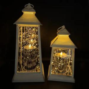 Online-Fuchs LED Laterne mit Stumpenkerze, LED