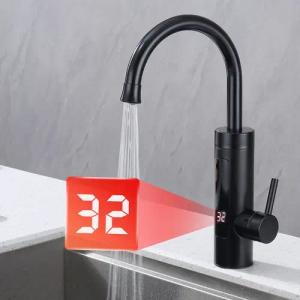 HOMELODY Küchenarmatur mit durchlauferhitzer,küchenarmatur schwarz,Wasserhahn 360°