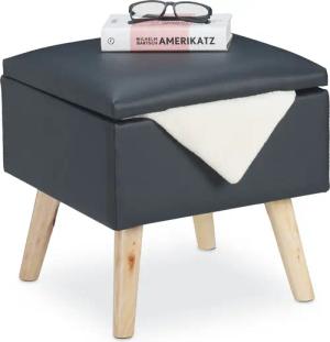 relaxdays Stauraumhocker Sitzhocker mit Stauraum Kunstleder,