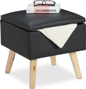 relaxdays Stauraumhocker Sitzhocker mit Stauraum Kunstleder,