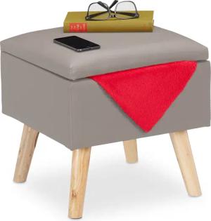 relaxdays Stauraumhocker Sitzhocker mit Stauraum Kunstleder,