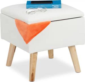 relaxdays Stauraumhocker Sitzhocker mit Stauraum Kunstleder,