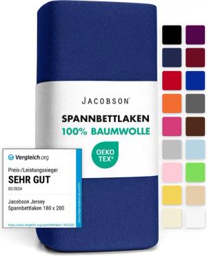 Jacobson Spannbettlaken aus 100% Baumwolle, Jersey