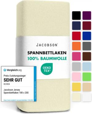 Jacobson Spannbettlaken aus 100% Baumwolle, Jersey