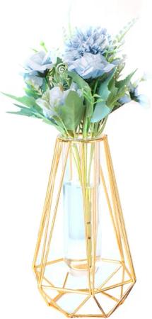 TWSOUL Dekovase Glas Gold Vase Für