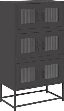 vidaXL Highboard Highboard Schwarz 68x39x123 cm