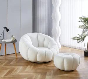 alesvelt Drehsessel Kürbis Sessel 360° Drehfunktion