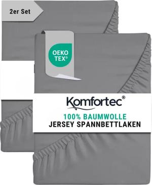 Komfortec Spannbettlaken Jersey Spannbettuch, 90x200, 140x200,