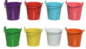 Decoris season decorations Blumentopf, Metalleimer mini