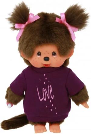 Monchhichi Plüschfigur Mädchen im lila Kleidchen