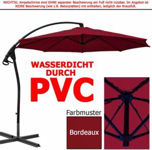 habeig Ampelschirm WASSERDICHT Ampelschirm 3m Marktschirm