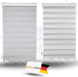 Doppelrollo Doppelrollo mit Kassette Weiß Grau