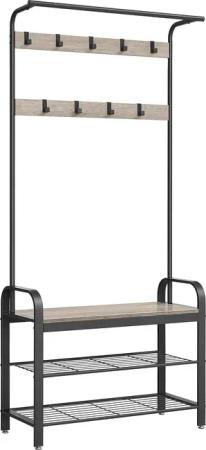 VASAGLE Garderobenständer Garderobe, mit Sitzfläche, 2