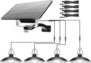 Rosnek Außen-Deckenleuchte 1/2/3/4 Kopf, Solar-Pendelleuchten, für