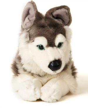 Uni-Toys Kuscheltier Husky grau, liegend -