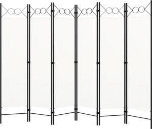 vidaXL Raumteiler 6-tlg. Raumteiler Weiß 240x180