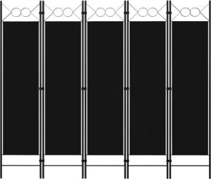 vidaXL Raumteiler 5-tlg. Raumteiler Schwarz 200