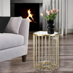 KEINerlei® Beistelltisch Beistelltisch Rund Metall Gold
