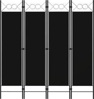 vidaXL Raumteiler 4-tlg. Raumteiler Schwarz 160