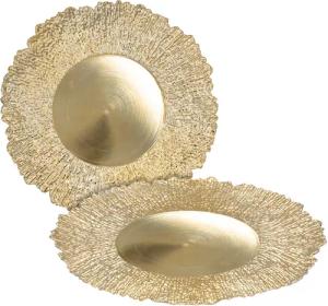 Spetebo Dekoteller Kunststoff Teller gold 2er