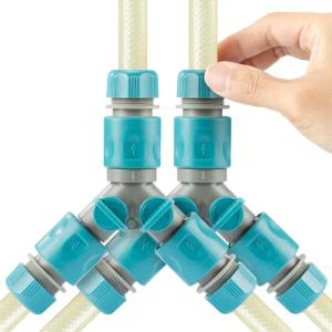 Navaris Gartenschlauch 2x 2-Wege-Verteiler mit Absperrventil