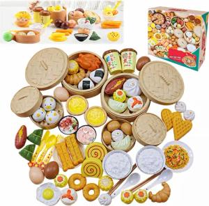 ZEUOPQ Spielküche 72-teiliges Lebensmittel-Spielzeugset Küchenspielzeug für