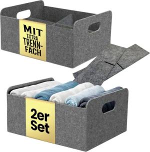 Bada Bing Aufbewahrungskorb Filzkorb grau mit