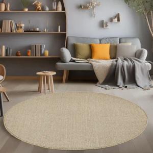 Carpettex Schlingenteppich Unicolor, Rund, Höhe: 7