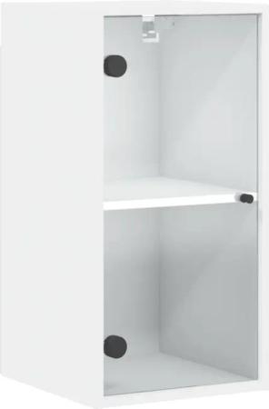 vidaXL Glashängeschrank Wandschrank mit Glastüren Weiß