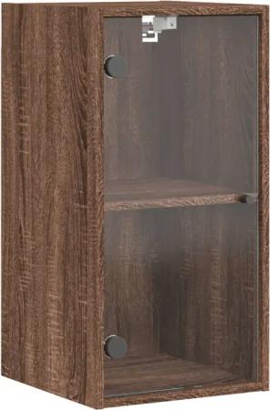 vidaXL Glashängeschrank Wandschrank mit Glastüren Braun