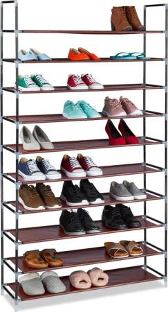 relaxdays Schuhregal Stoff für 50 Paar