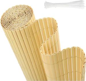 Sekey Balkonsichtschutz PVC Sichtschutzmatten Bambus Sichtschutz