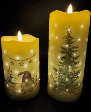 Online-Fuchs LED-Kerze - 2er Set Motivkerzen