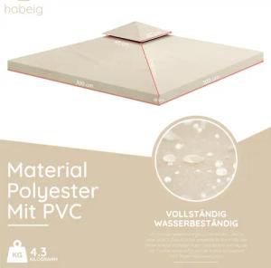 habeig Pavillon-Ersatzdach Pavillondach Ersatzdach 360g/m² PVC