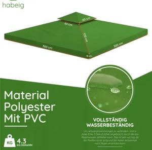 habeig Pavillon-Ersatzdach Pavillondach Ersatzdach 360g/m² PVC