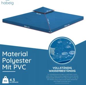 habeig Pavillon-Ersatzdach Pavillondach Ersatzdach 360g/m² PVC